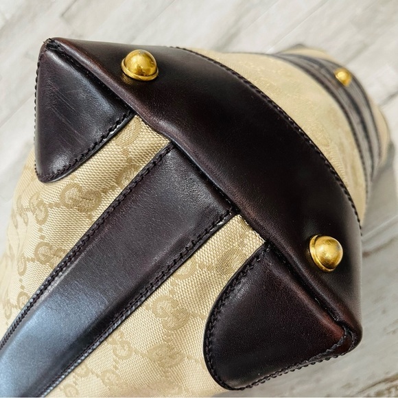 GUCCI Monogram Crocodile Web Medium Secret Hobo Dark Brown Leather Handbag - Picture 6 of 16